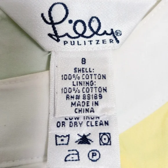 LILLY PULITZER Retro Lime Green and White Daisy Floral Smock Dress Size 8 - Picture 3 of 11